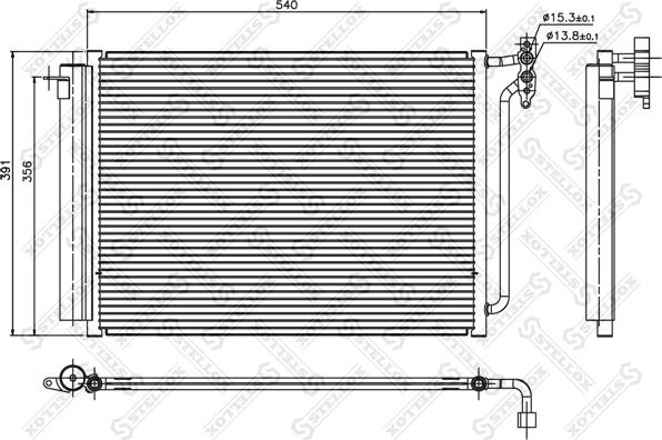 Stellox 10-45077-SX - Condenser, air conditioning autospares.lv