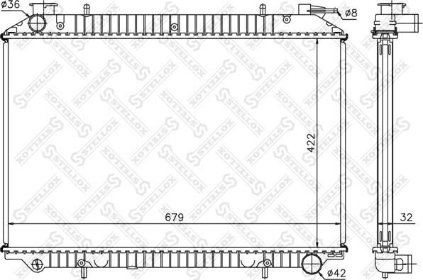 Stellox 10-25990-SX - Radiator, engine cooling autospares.lv