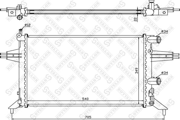 Stellox 10-25998-SX - Radiator, engine cooling autospares.lv