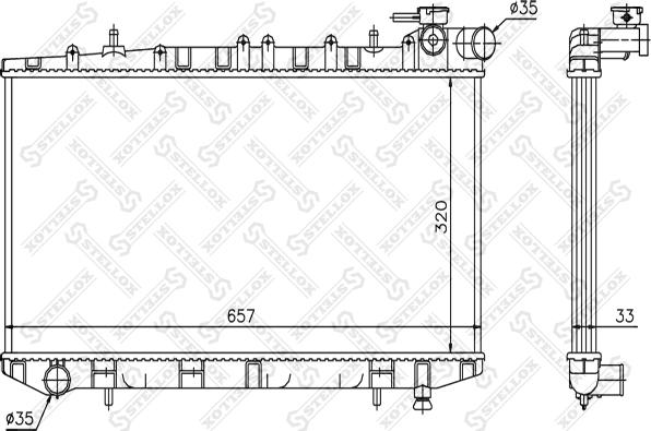 Stellox 10-25992-SX - Radiator, engine cooling autospares.lv