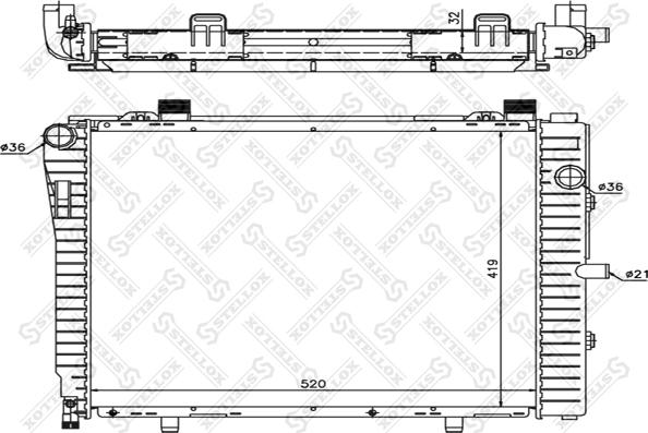 Stellox 10-25908-SX - Radiator, engine cooling autospares.lv