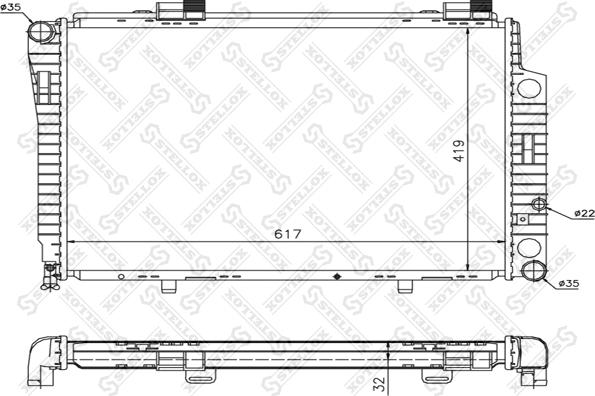 Stellox 10-25917-SX - Radiator, engine cooling autospares.lv