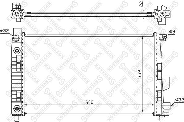 Stellox 10-25932-SX - Radiator, engine cooling autospares.lv