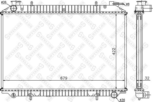 Stellox 10-25975-SX - Radiator, engine cooling autospares.lv