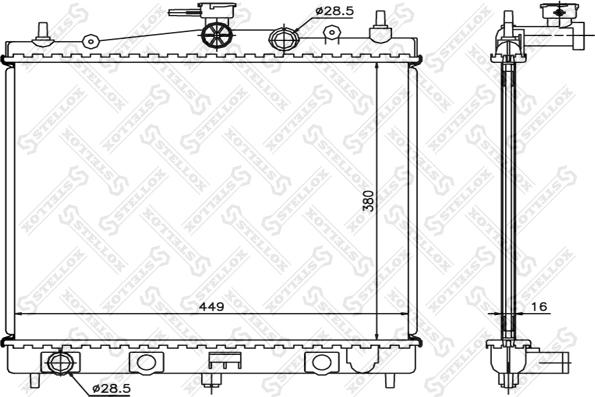 Stellox 10-25973-SX - Radiator, engine cooling autospares.lv