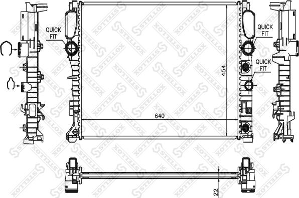 Stellox 10-25454-SX - Radiator, engine cooling autospares.lv