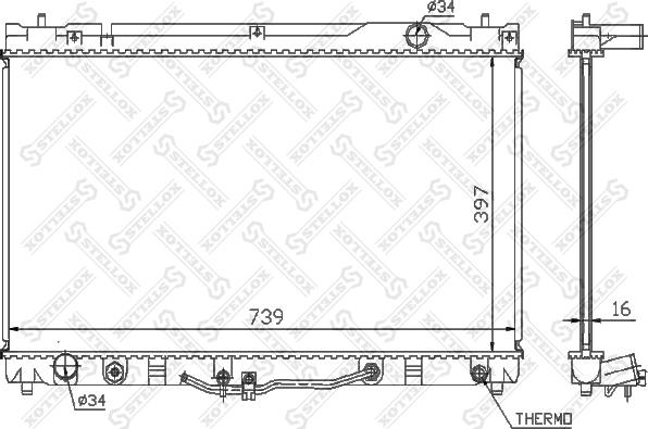 Stellox 10-25463-SX - Radiator, engine cooling autospares.lv