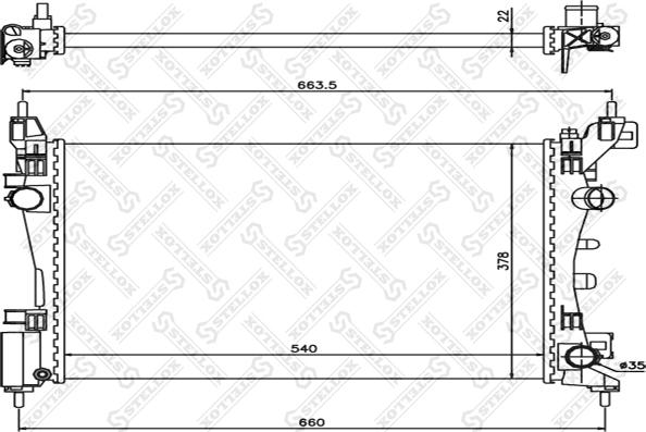 Stellox 10-25404-SX - Radiator, engine cooling autospares.lv