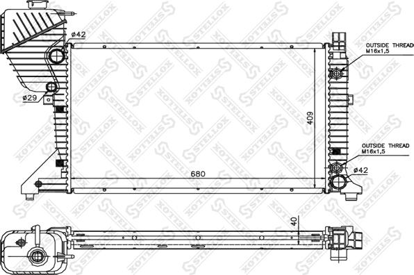 Stellox 10-25403-SX - Radiator, engine cooling autospares.lv