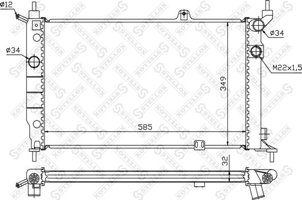 Stellox 10-25416-SX - Radiator, engine cooling autospares.lv