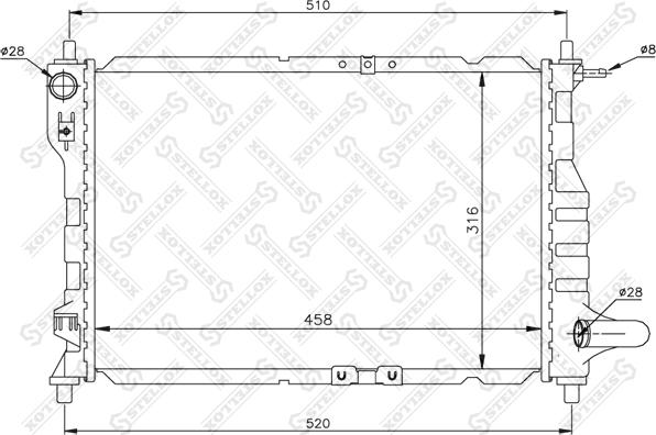 Stellox 10-25435-SX - Radiator, engine cooling autospares.lv