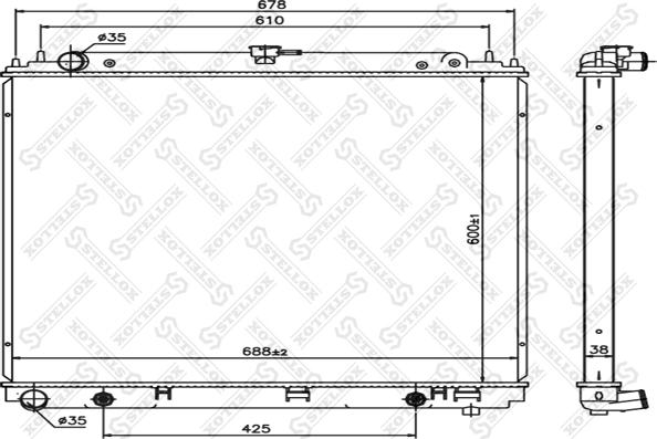 Stellox 10-25420-SX - Radiator, engine cooling autospares.lv