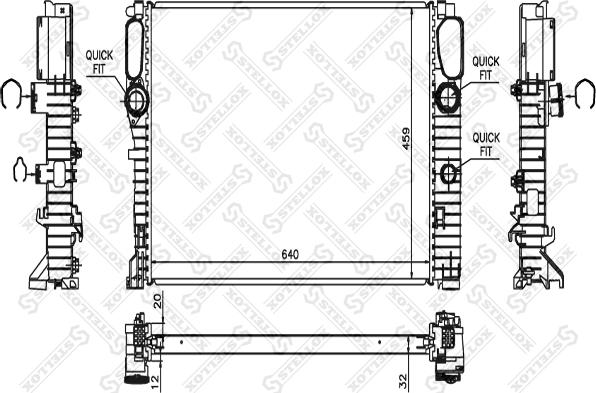 Stellox 10-25476-SX - Radiator, engine cooling autospares.lv