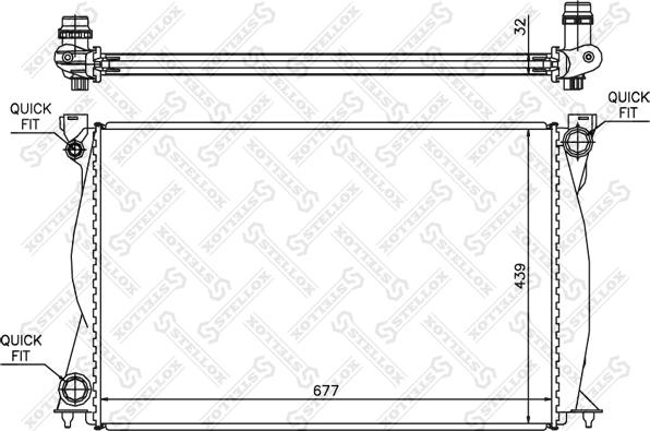 Stellox 10-25505-SX - Radiator, engine cooling autospares.lv