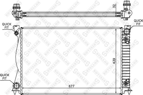 Stellox 10-25507-SX - Radiator, engine cooling autospares.lv