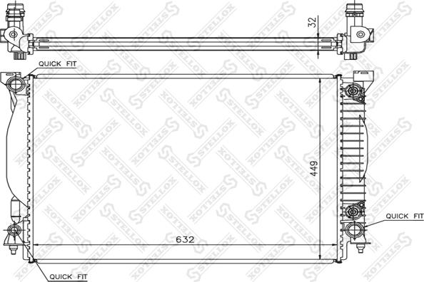 Stellox 10-25517-SX - Radiator, engine cooling autospares.lv