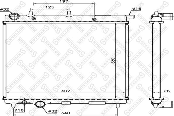 Stellox 10-25646-SX - Radiator, engine cooling autospares.lv