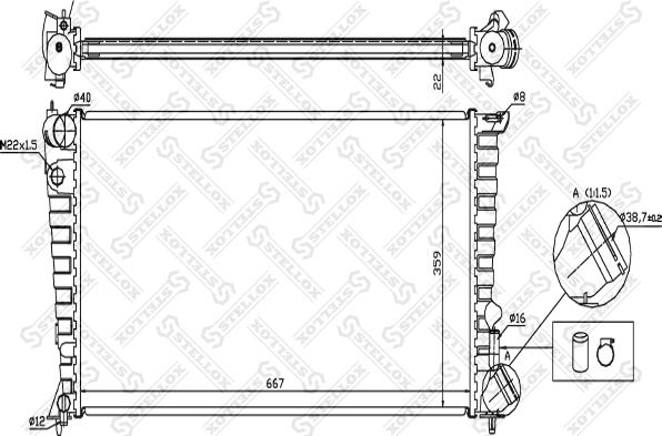 Stellox 10-25654-SX - Radiator, engine cooling autospares.lv