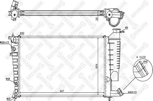 Stellox 10-25656-SX - Radiator, engine cooling autospares.lv