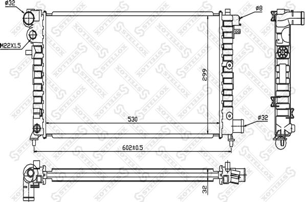 Stellox 10-25665-SX - Radiator, engine cooling autospares.lv