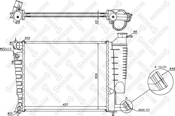 Stellox 10-25660-SX - Radiator, engine cooling autospares.lv