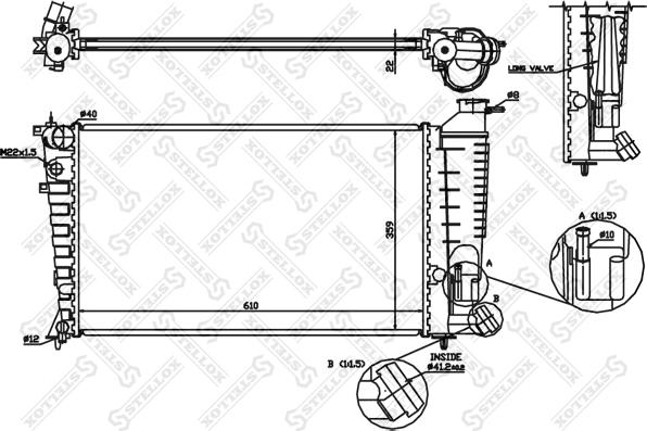 Stellox 10-25671-SX - Radiator, engine cooling autospares.lv