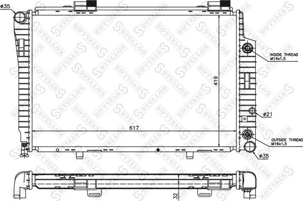 Stellox 10-25095-SX - Radiator, engine cooling autospares.lv