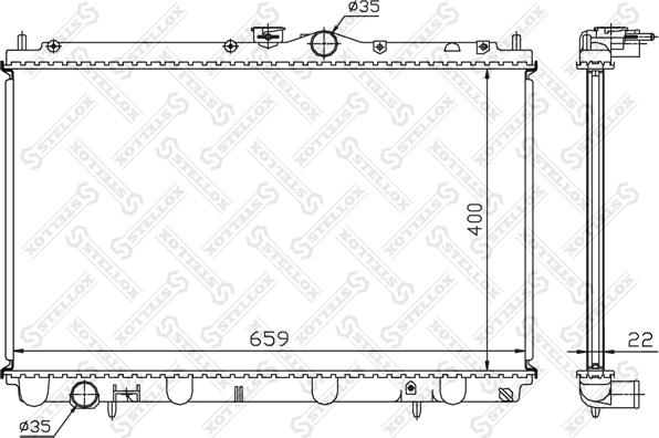 Stellox 10-25096-SX - Radiator, engine cooling autospares.lv