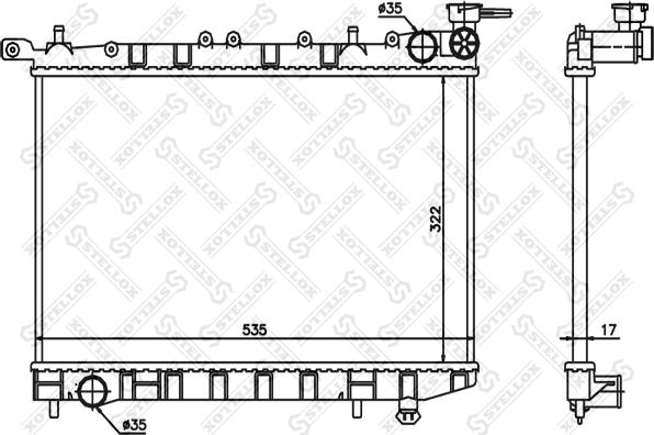 Stellox 10-25097-SX - Radiator, engine cooling autospares.lv