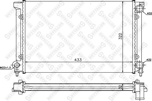 Stellox 10-25049-SX - Radiator, engine cooling autospares.lv