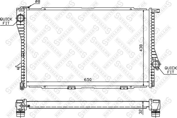 Stellox 10-25044-SX - Radiator, engine cooling autospares.lv