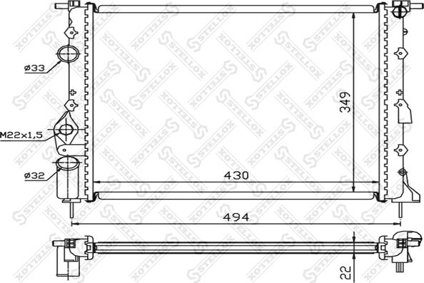 Stellox 10-25040-SX - Radiator, engine cooling autospares.lv