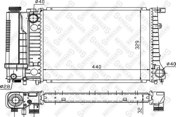 Stellox 10-25054-SX - Radiator, engine cooling autospares.lv