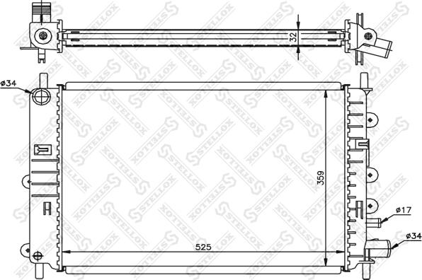 Stellox 10-25055-SX - Radiator, engine cooling autospares.lv