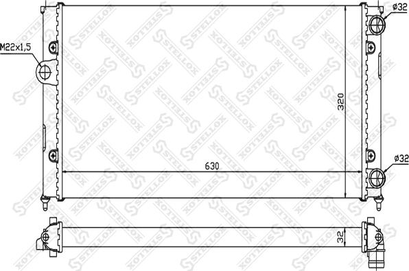 Stellox 10-25069-SX - Radiator, engine cooling autospares.lv