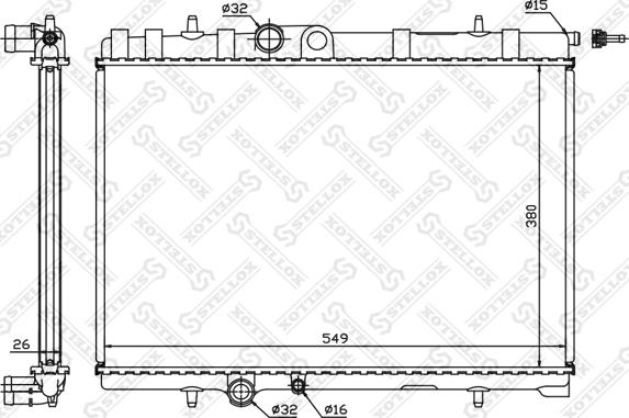 Stellox 10-25064-SX - Radiator, engine cooling autospares.lv