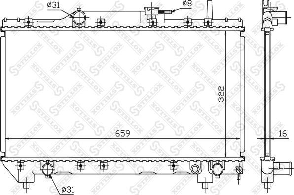 Stellox 10-25061-SX - Radiator, engine cooling autospares.lv