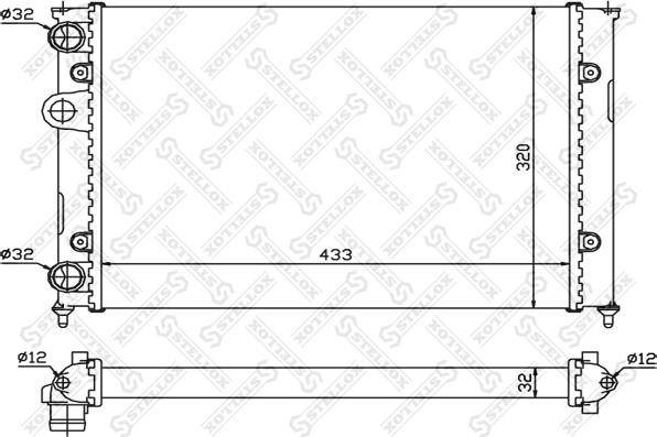 Stellox 10-25068-SX - Radiator, engine cooling autospares.lv