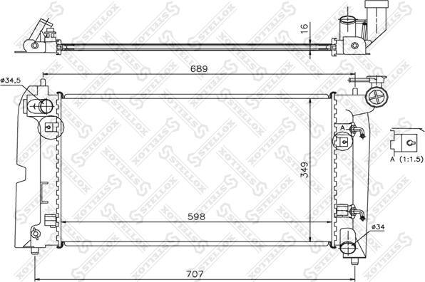 Stellox 10-25067-SX - Radiator, engine cooling autospares.lv