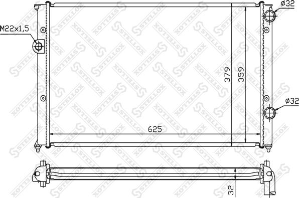 Stellox 10-25009-SX - Radiator, engine cooling autospares.lv