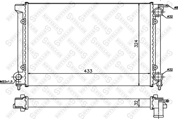 Stellox 10-25004-SX - Radiator, engine cooling autospares.lv