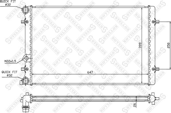 Stellox 10-25006-SX - Radiator, engine cooling autospares.lv