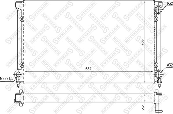 Stellox 10-25001-SX - Radiator, engine cooling autospares.lv