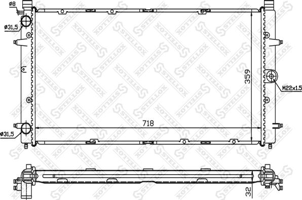 Stellox 10-25008-SX - Radiator, engine cooling autospares.lv