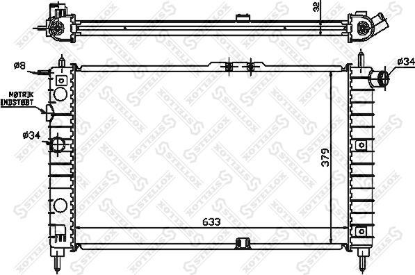 Stellox 10-25015-SX - Radiator, engine cooling autospares.lv