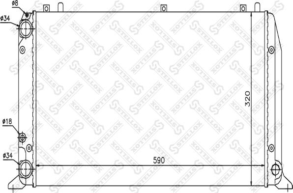 Stellox 10-25016-SX - Radiator, engine cooling autospares.lv