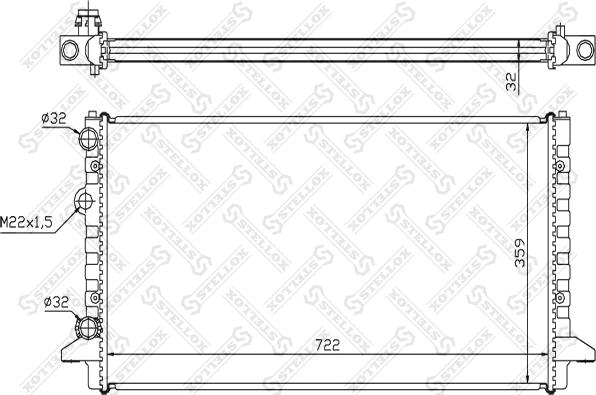 Stellox 10-25011-SX - Radiator, engine cooling autospares.lv