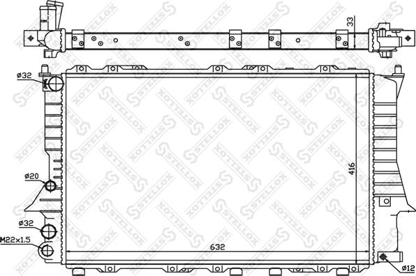 Stellox 10-25018-SX - Radiator, engine cooling autospares.lv