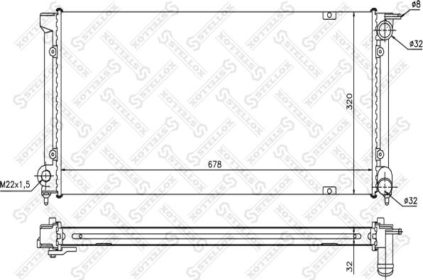 Stellox 10-25012-SX - Radiator, engine cooling autospares.lv