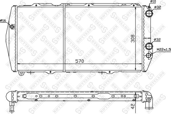 Stellox 10-25017-SX - Radiator, engine cooling autospares.lv